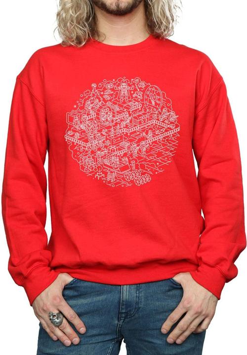Actual product image Star Wars Mens Christmas Death Star Sweatshirt (L)