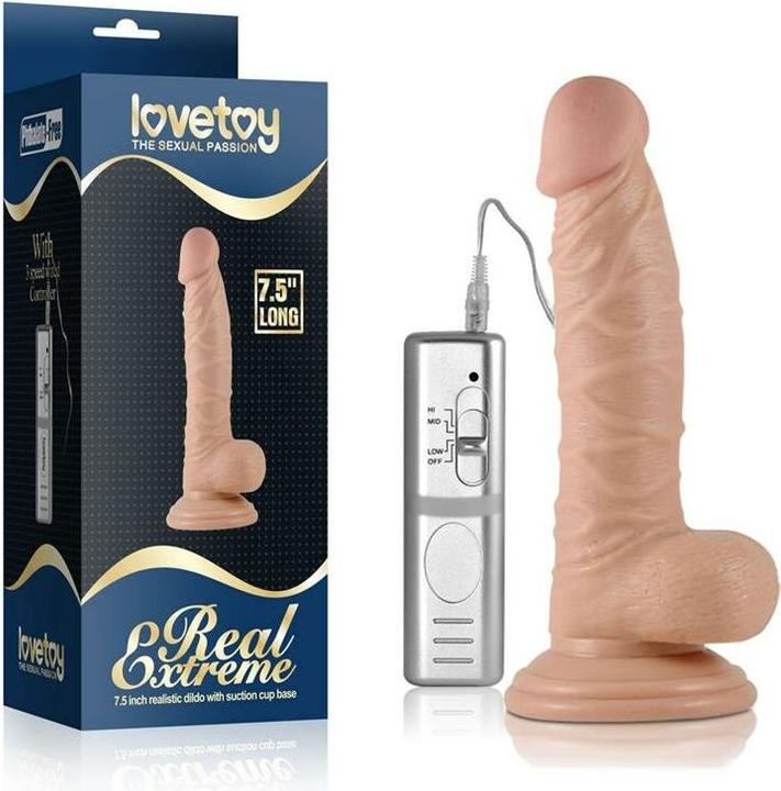 Productafbeelding Lovetoy Dildo Real Extreme met Vibratie 7,5 Vlees