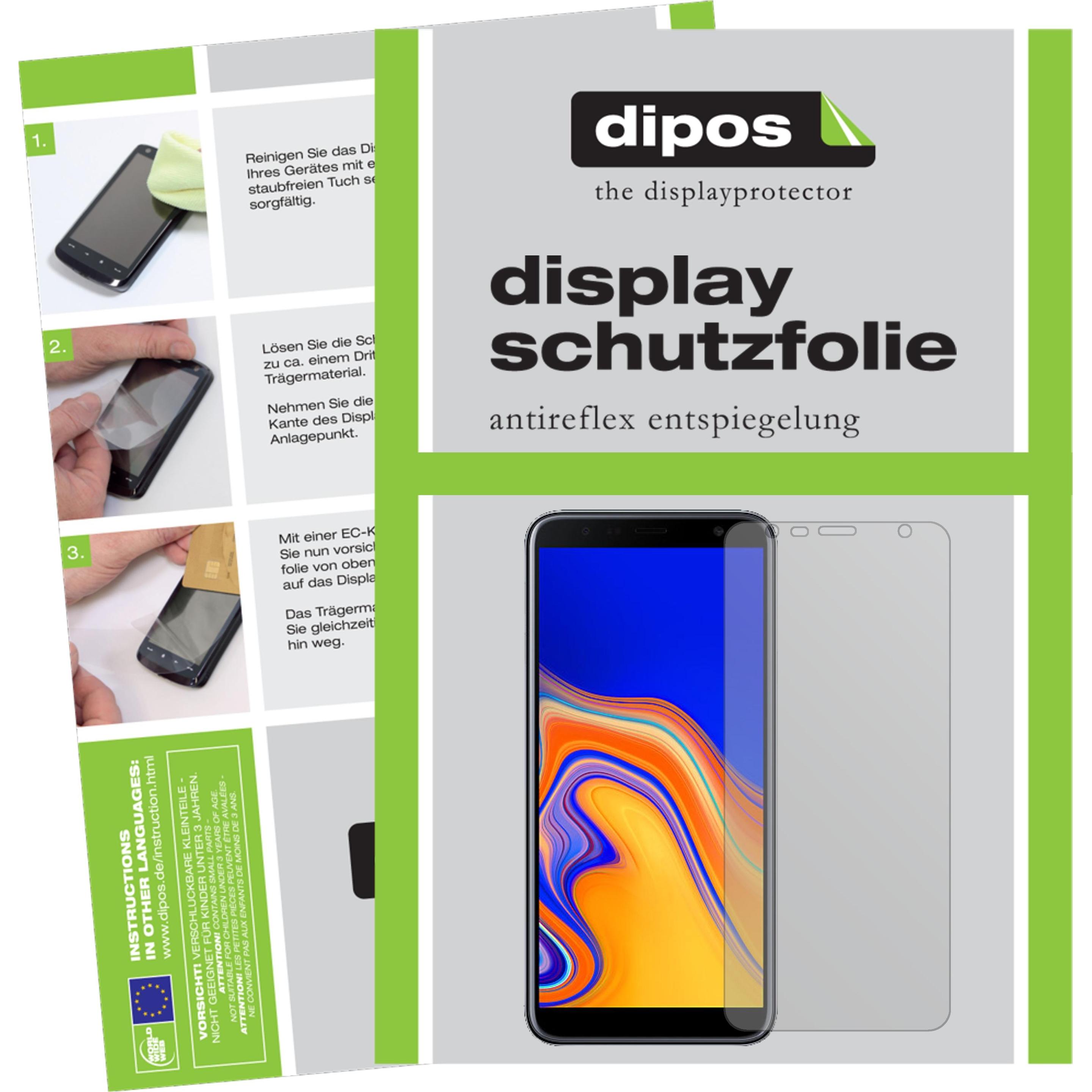 Dipos Displayschutzfolie Antireflex (4 Stück, Samsung Galaxy J4+), Smartphone Schutzfolie, Transparent