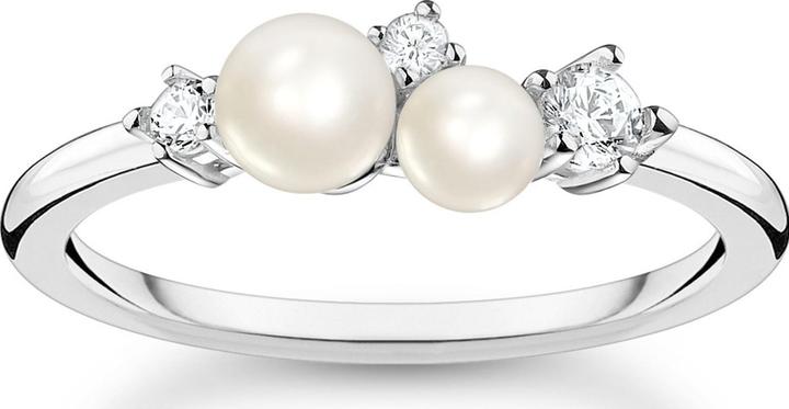Thomas Sabo Moderne Chique Parel Ring (54, Zilver 925)