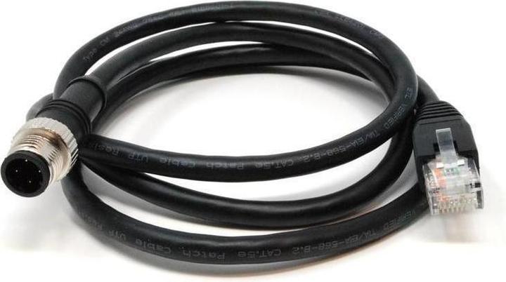 Moxa CBL-M12D(MM4P)/RJ45-100 IP67 - Câble Ethernet M12 vers RJ45, noir, IP67, 1m (CAT5, 1 m)