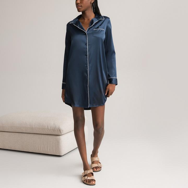 Produktbild La Redoute Collections Langärmeliges Nachthemd aus Satin (48)