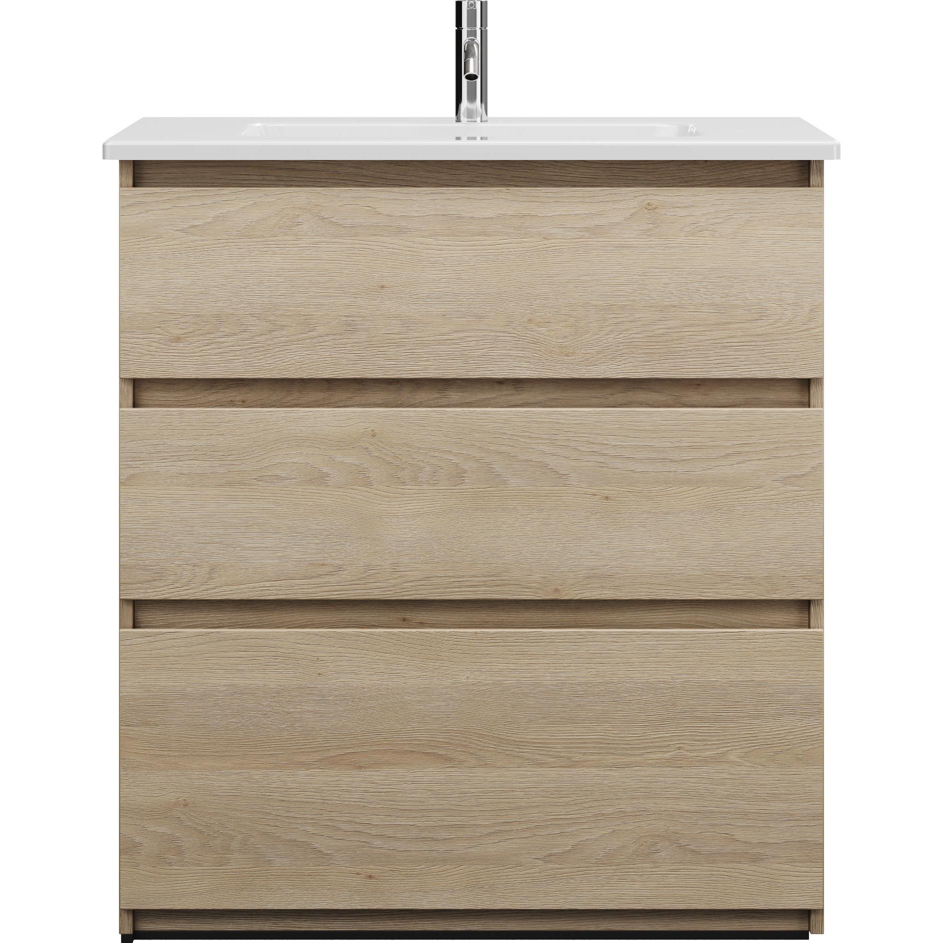 burgbad, Badmöbelset, Lin20 tiefes Keramik-Waschtisch Farbe Weiss Glänzend inklusive Waschtischunterschrank 3 Aus