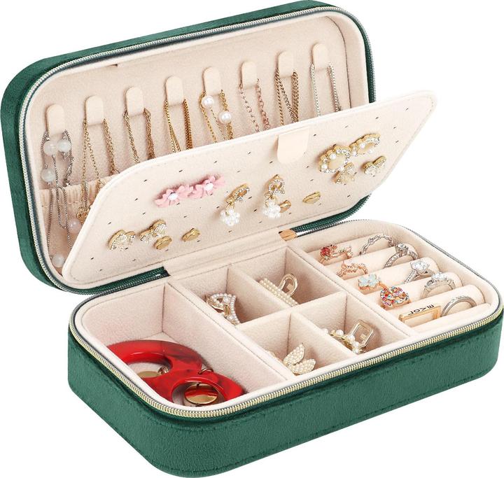 Only-Bags.Store Kleine Reiseschmuckschatulle Samt