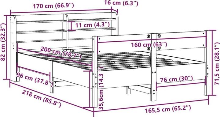 Image du produit vidaXL Bettgestell (160 x 200 cm)