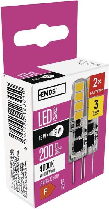 Produktbild Emos LED Lampe Classic (G4, 1.90 W, 200 lm, 2 x, F)