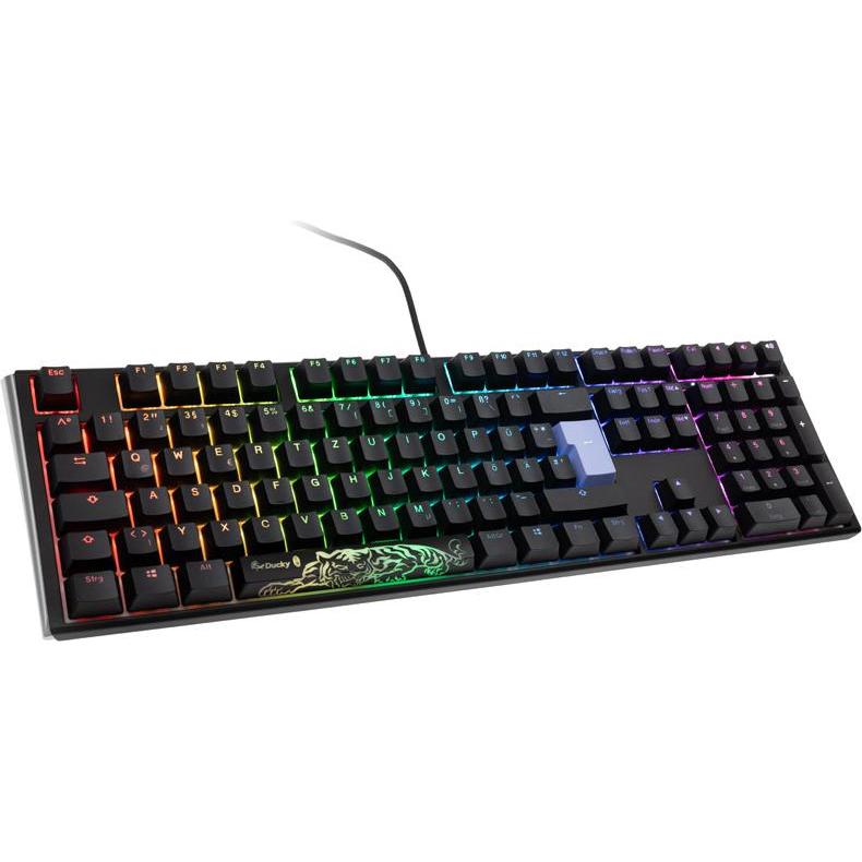 Thumbnail - Ducky One 3 Classic Black/White Gaming Tastatur, RGB LED - MX-Blue (DE, Kabelgebunden), Tastatur, Schwarz