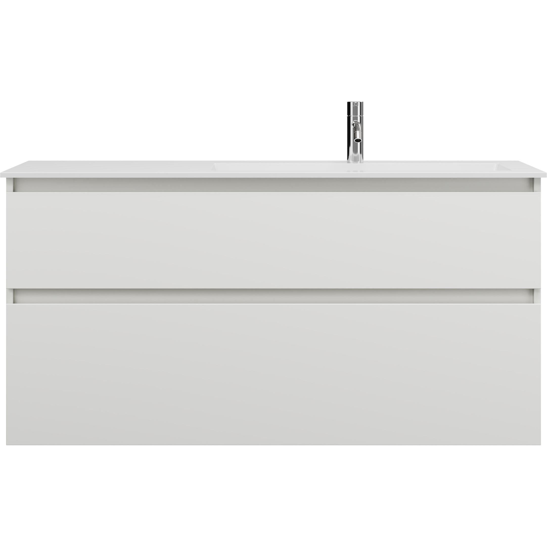 burgbad, Badmöbelset, Lin20 Mineralguss-Waschtisch Farbe Weiss Glänzend rechtsbündig inklusive Waschtischuntersc