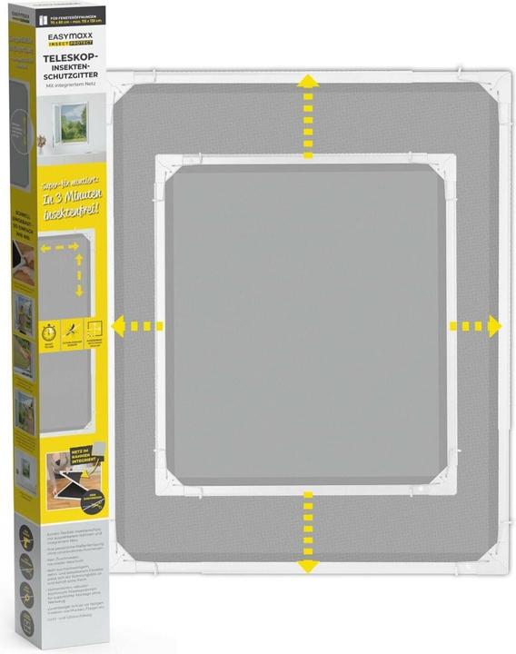 Easymaxx Moustiquaire télescopique Blanc (140 x 120 cm)