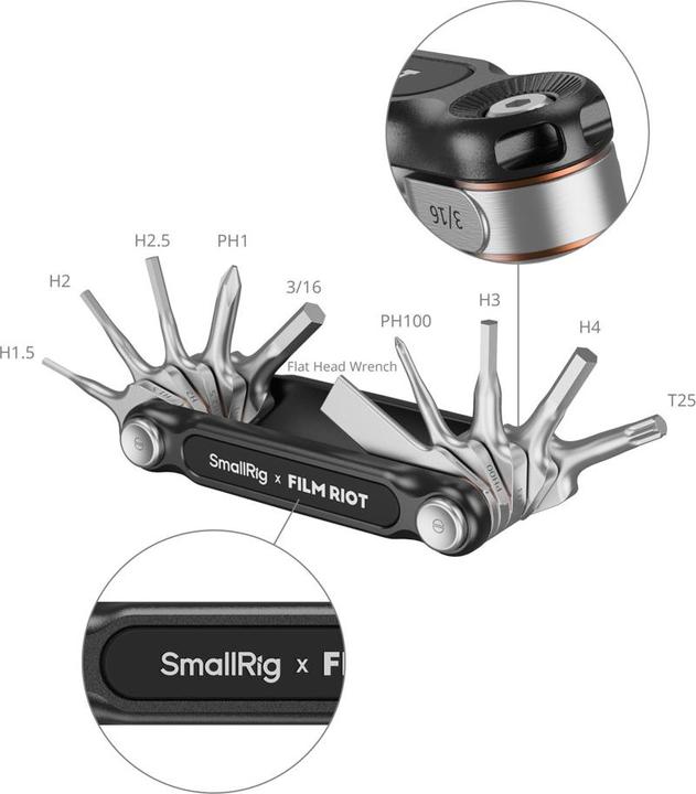 Produktbild SmallRig x FILM RIOT 10 in 1 Detent Folding Multi Tool Kit (Red) 4813