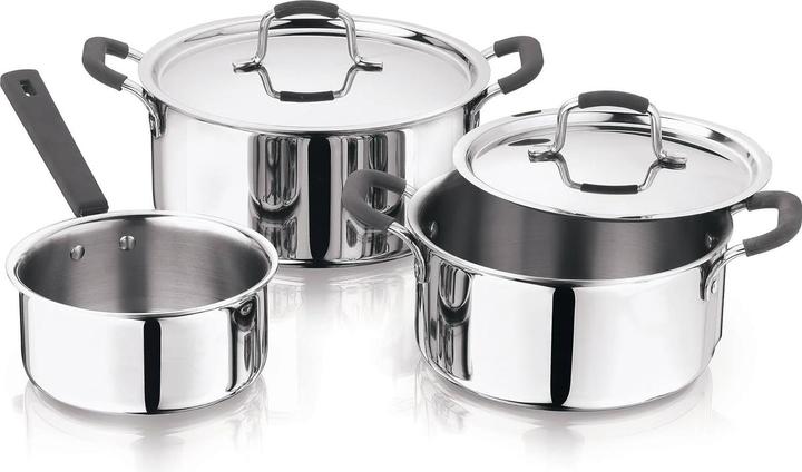 Actual product image MasterPRO 5-Piece Nonstick Cookware Set with Lid (Casserole + Stewpot, Frying pan, Stainless steel)