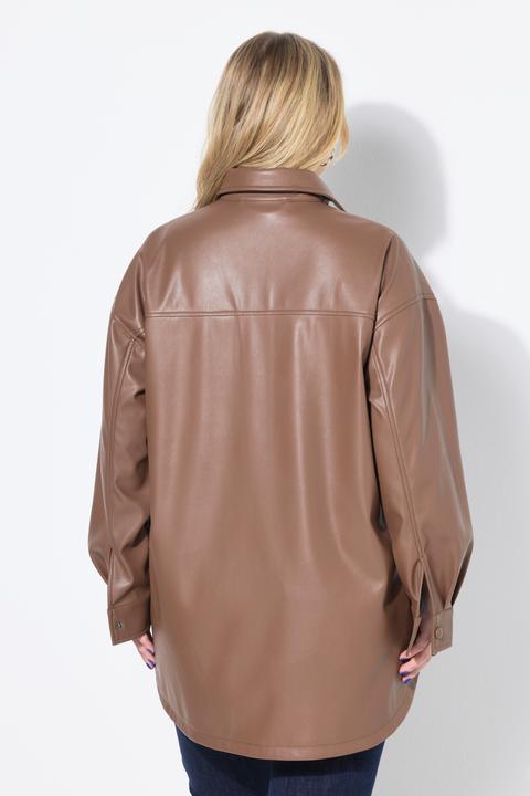 Immagine prodotto Studio Untold Camicia dal taglio oversize in similpelle con taschini e maniche lunghe (46, 48)