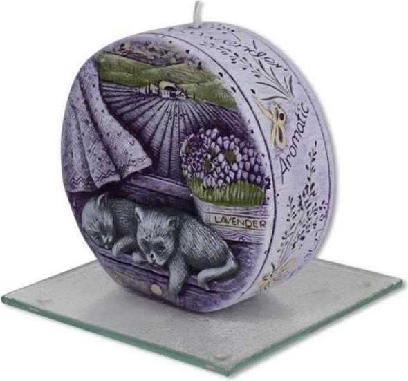 Seyko Geschenke Kerze Diskus "Lavendel", Einzelteil zu 2er Mix 329133 (1 Stk.)