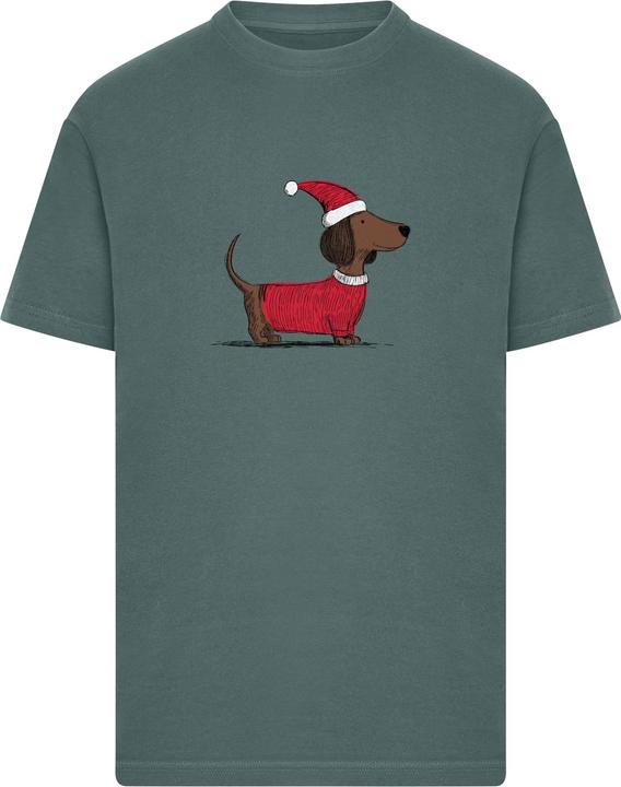 Produktbild MT Christmas Dackel Tee bottlegreen M (M)