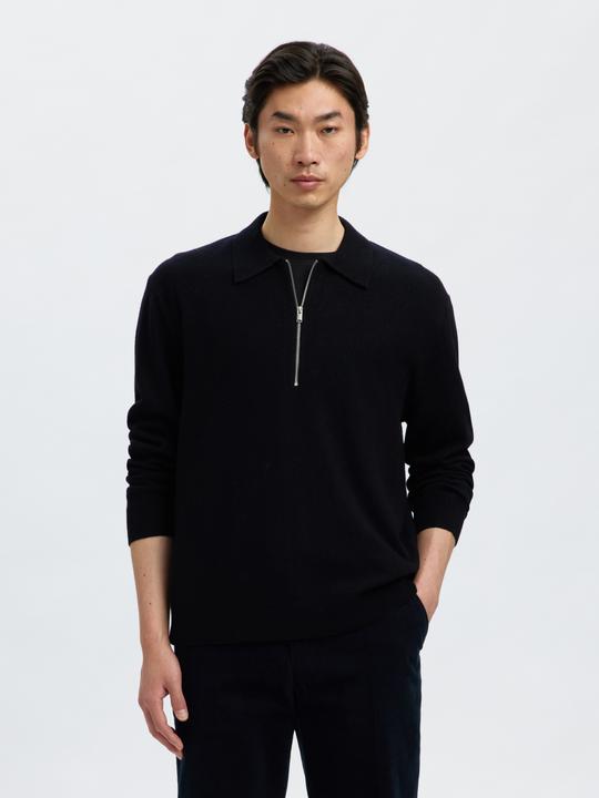 Actual product image Selected Homme 100% Merinowoll Langarm-Poloshirt (M)