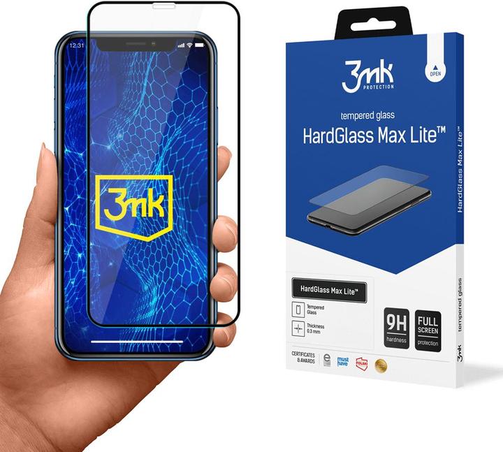 Image du produit 3MK HardGlass Max Lite for iPhone Xr / 11 black frame (1 pcs, Apple iPhone XR)