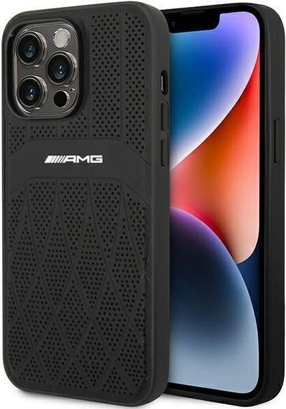 Produktbild Mercedes AMG AMHMP14XOSDBK iPhone 14 Pro Max 6,7" czarny/black hardcase Leather Curved Lines MagSafe (Apple iPhone 14 Pro Max)