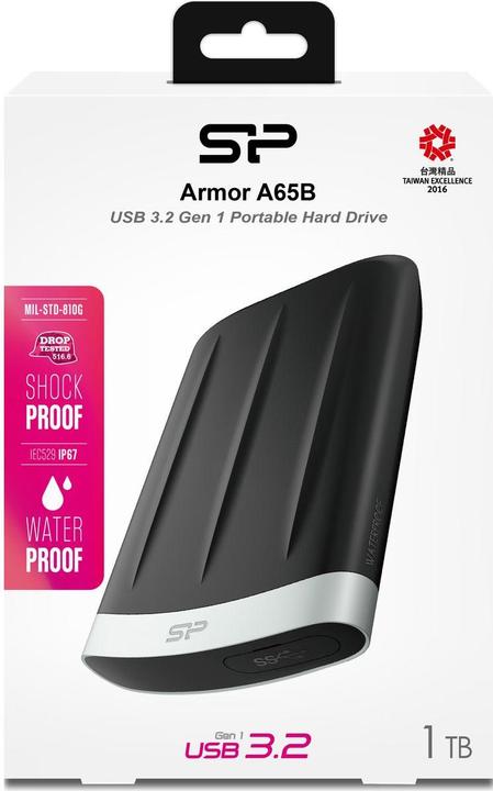 Produktbild Silicon Power 6.3cm (2.5") 1TB USB3.2 A65B water/res. Black (1 TB)