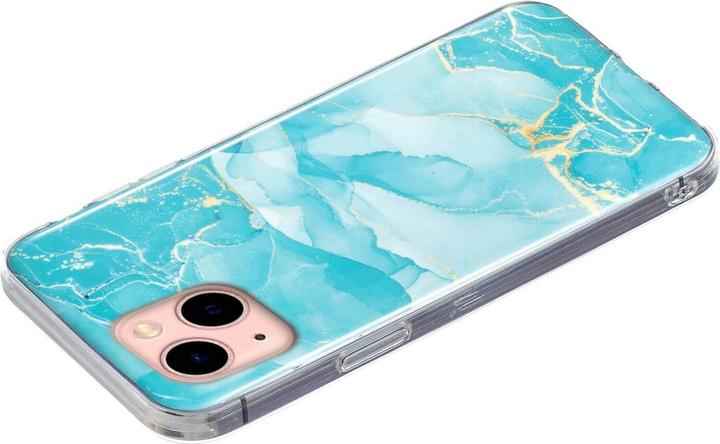 Image du produit Cover-Discount iPhone 14 - Étui en caoutchouc silicone Marbre vert (Apple iPhone 14)