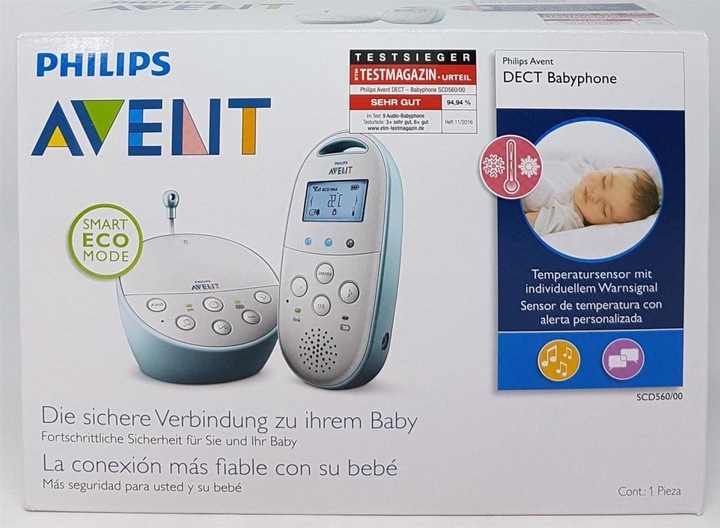 Immagine prodotto Philips Avent Dect SCD560/00 (Audio del baby monitor, 330 m)