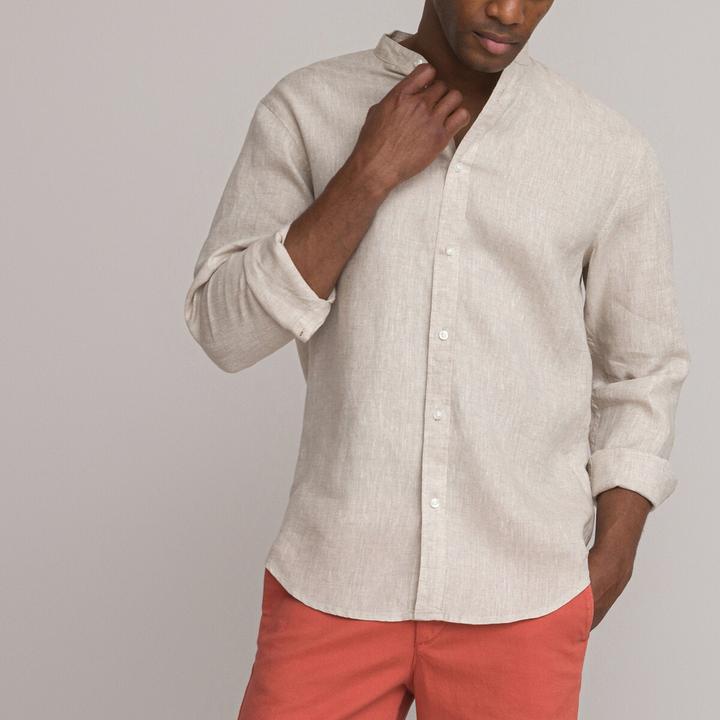 Immagine prodotto La Redoute Collections Camicia di lino dritta e firmata con colletto rialzato (XXL)