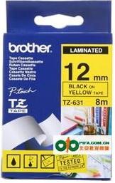 Actual product image Brother Tze-631 (1.20 cm, Black, Yellow)