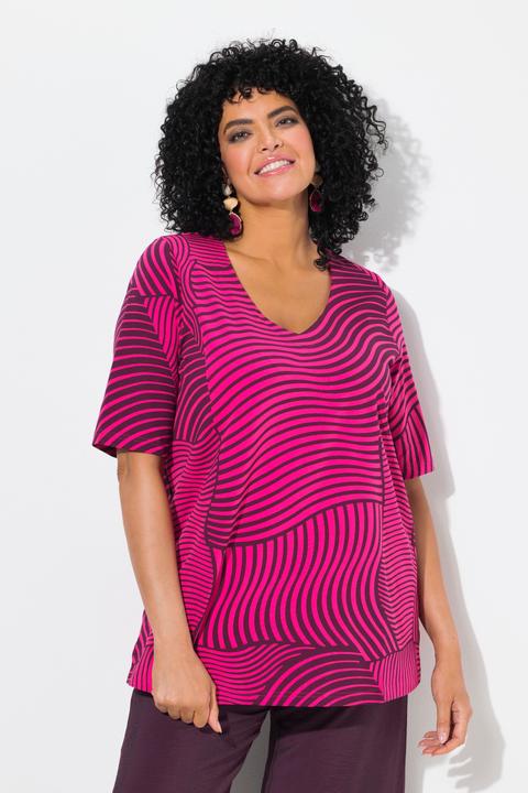 Actual product image Ulla Popken Geometric Print Short Sleeve Tee (50, 52)