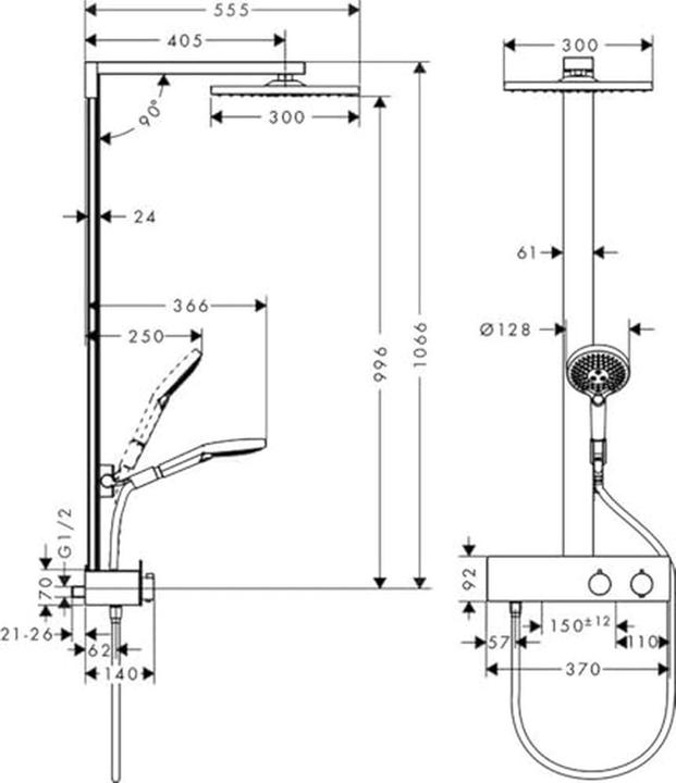 Produktbild hansgrohe Showerpipe Raindance E 300 1jet