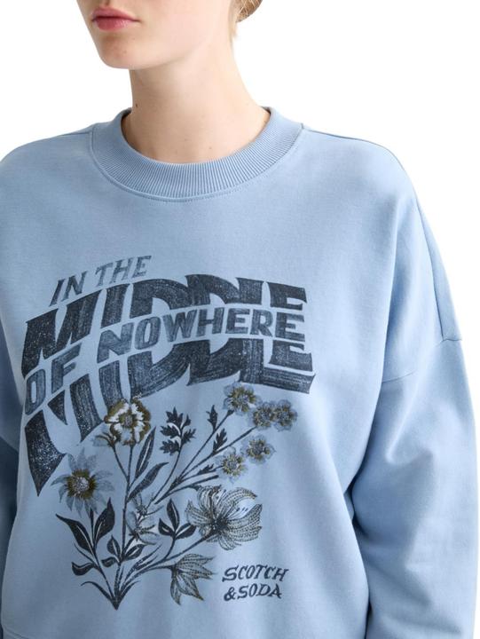 Produktbild Scotch & Soda Borst Artwork Relaxed Sweatshirt, Vervaagde Denim (L)