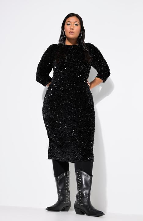 Image du produit Studio Untold Robe à sequins.Coupe Slim Shape et longueur midi. Manches 3/4 (46, 48)