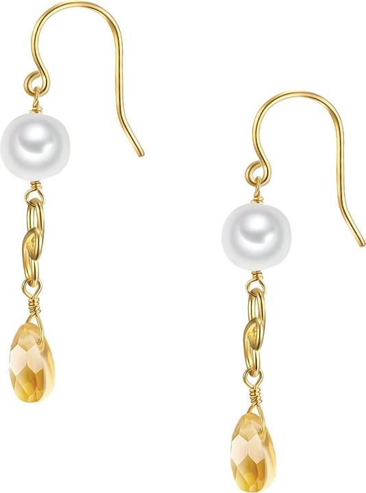 Image du produit Valero Pearls Femmes argent sterling verre perle d'eau douce de culture en or jaune - 28643 (Argent Sterling)