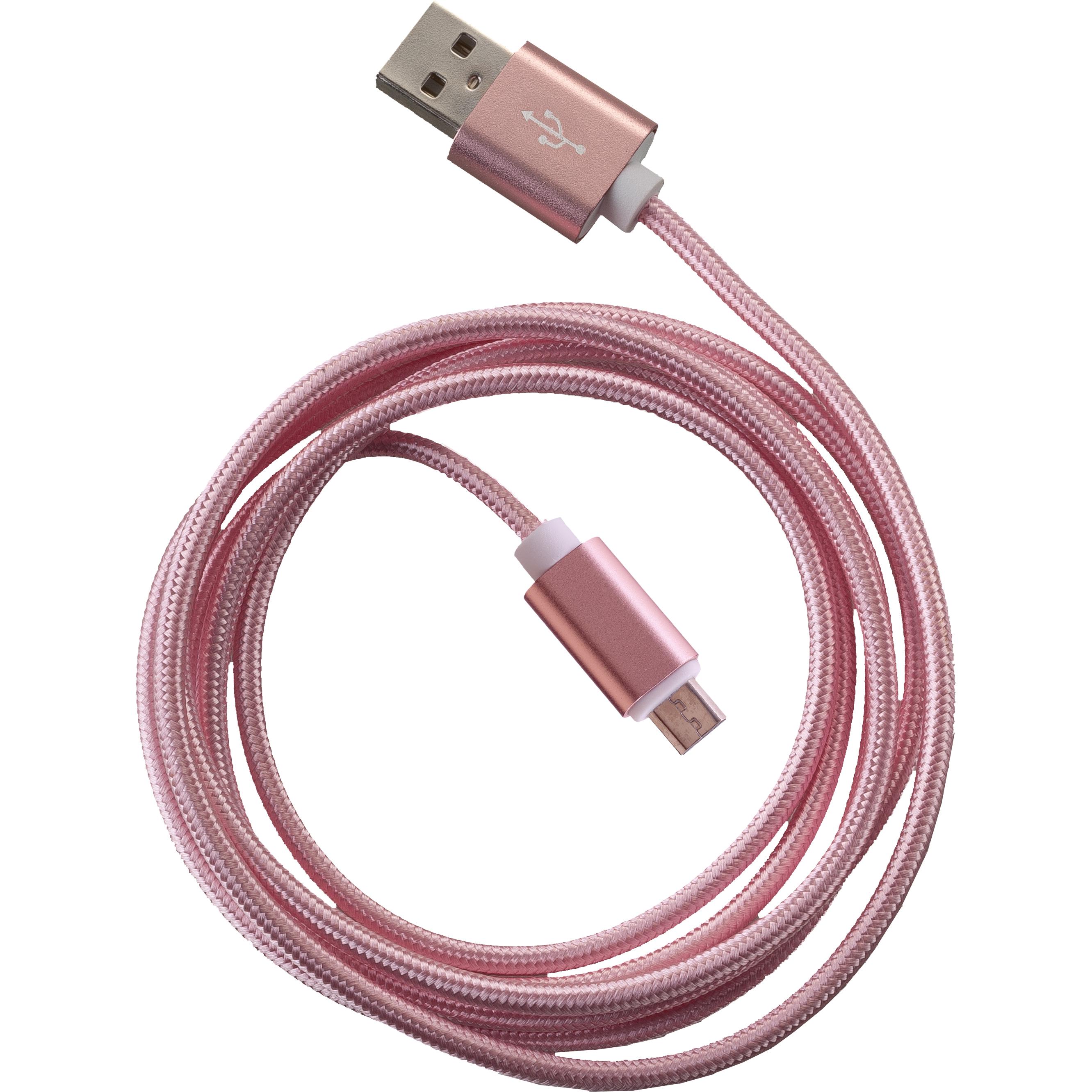 Thumbnail - Peter Jäckel FASHION 1,5m USB Data Cable Rose für Micro-USB mit Sync- und Ladefunktion (1.50 m), USB Kabel