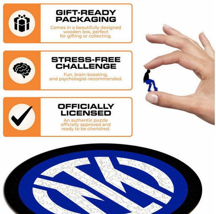 Actual product image Iconic FC Inter Milan - Logo - Wooden Puzzle Size S (150 pieces) (150 pieces)