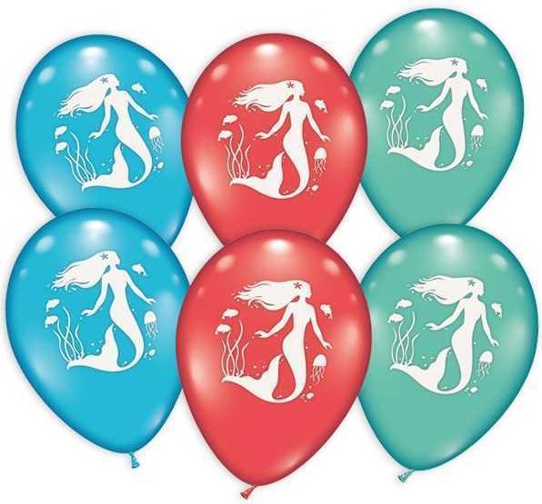 Unique Luftballons Meerjungfrau (6 x)