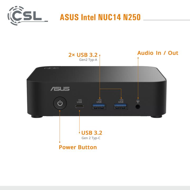 Produktbild ASUS NUC14 N250 (500 GB, 16 GB, Intel N250, Intel Arc Graphics)