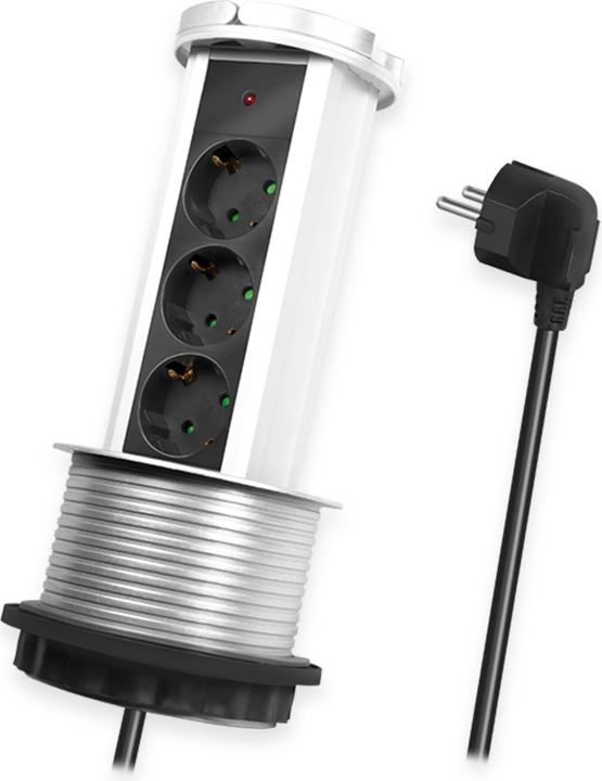 Image du produit LogiLink Unité de prise Pop-Up (3 x, CEE 7/3, 1.80 m)