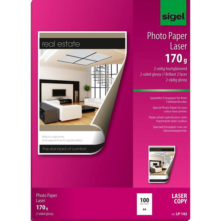 Actual product image Sigel Laser photo paper (170 g/m², A4, 100 pcs.)