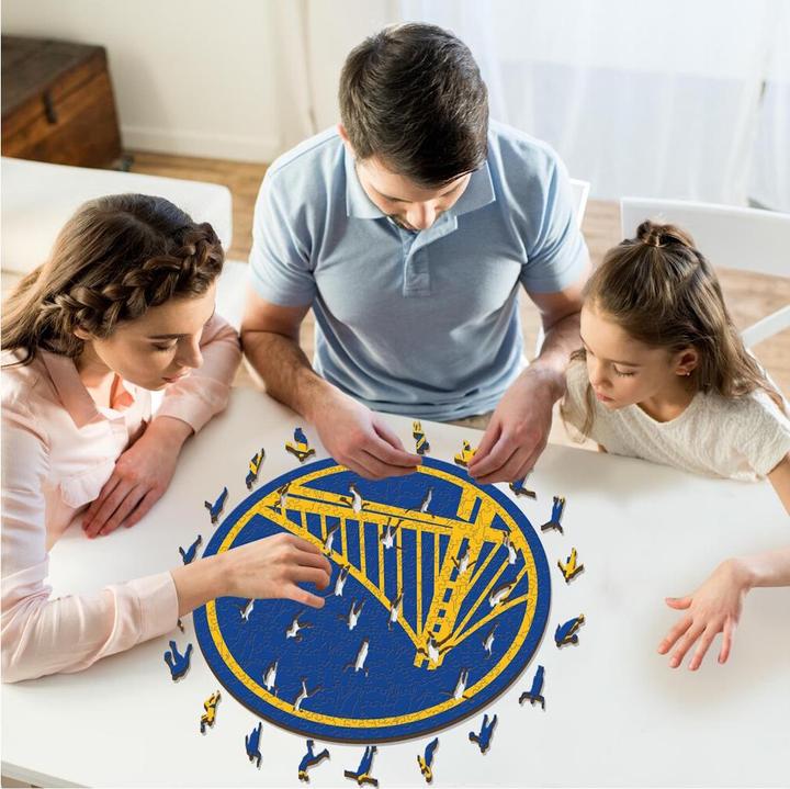 Actual product image Iconic NBA - Golden State Warriors - Logo - Wooden Puzzle Size S (150 pieces) (150 pieces)