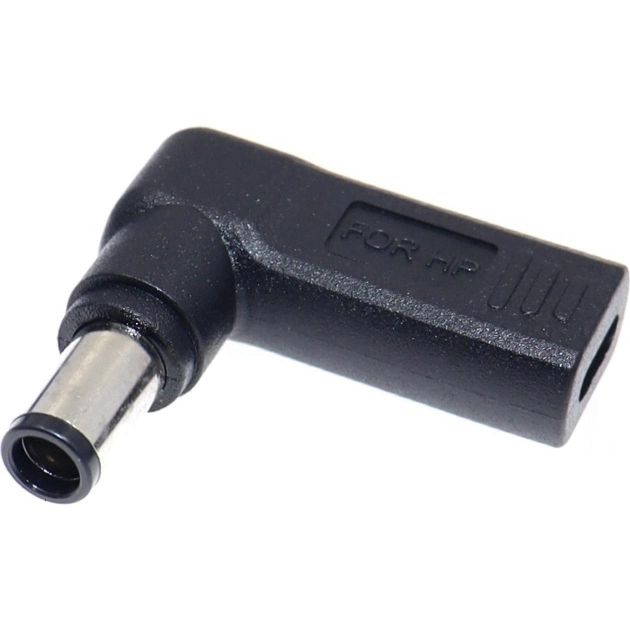 PowerGuard USB-C to HP 7.4 x 5mm Notebook PD Charger Adapter 65W 19.5V (65 W), Notebook Netzteil, Schwarz