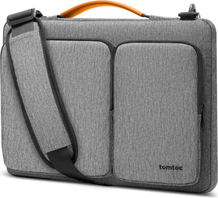 tomtoc - Defender Laptop Briefcase (A42D3G3) - with Shoulder Strap and Small Card Pocket, 14" - Gray (14.40", Universal, Apple)