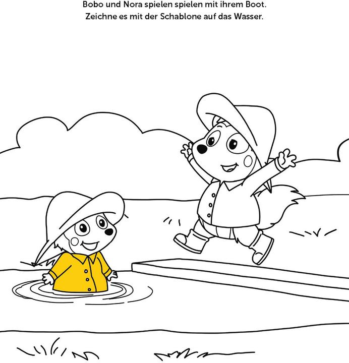 Actual product image Bobo Siebenschläfer Malbuch mit Schablone. Zeichnen und Malen für Kinder ab 4 Jahren