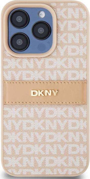 Actual product image DKNY DKHCP14XPRTHSLP iPhone 14 Pro Max 6.7" różowy/pink hardcase Leather Mono Stripe & Metal Logo (Apple iPhone 14 Pro Max)