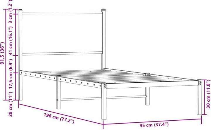 Image du produit vidaXL Bettgestell (90 x 190 cm)