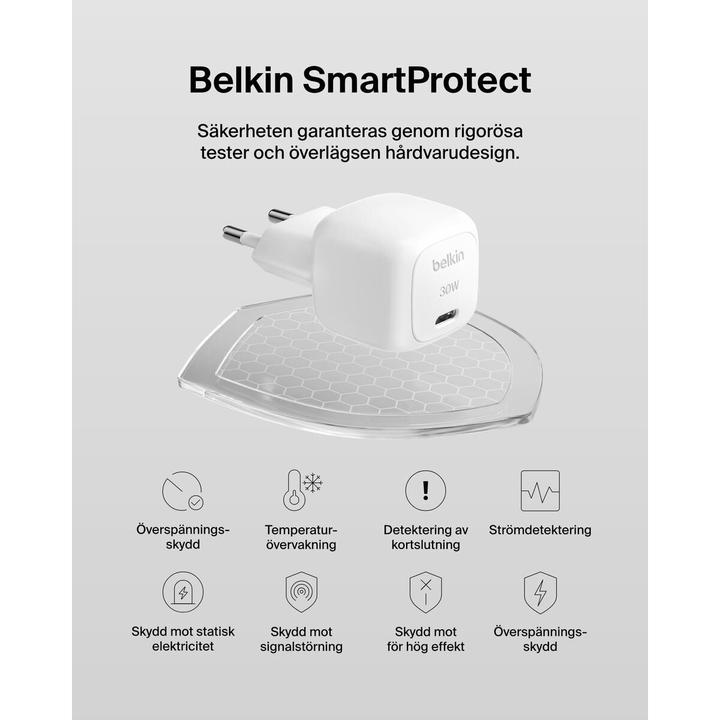 Produktbild Belkin BoostCharge 30 W USB-C mit PD, inkl. USB-C/Lightning Kabel (30 W, 1 Port)
