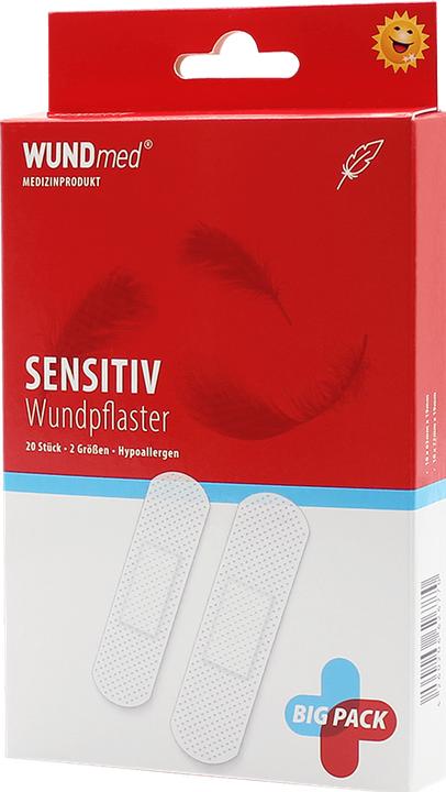 Produktbild Wundmed 20x Pflaster-Strips weiss Sensitive 2 Grössen