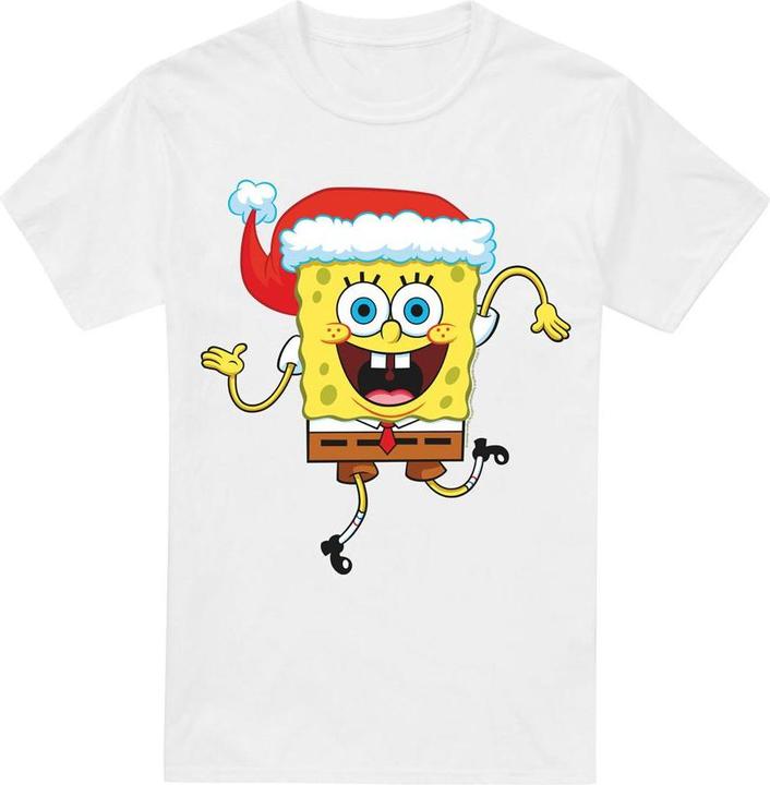 Immagine prodotto Spongebob Squarepants Maglietta Natale Cappello da Babbo Natale Uomo (4XL)
