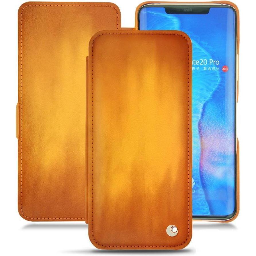 Noreve Lederschutzhülle horizontal (Huawei Mate 20 Pro), Smartphone Hülle, Orange