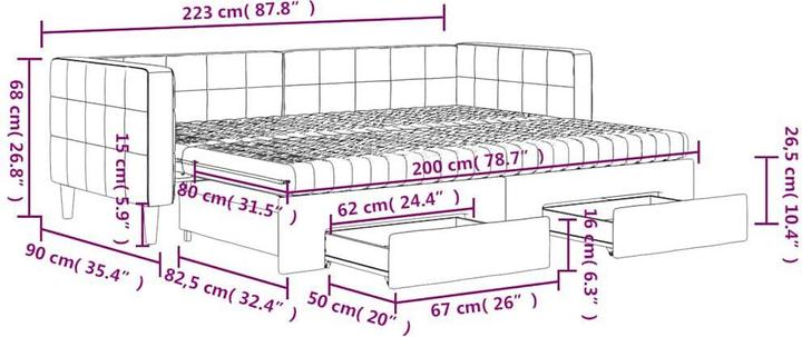 Produktbild vidaXL ausziehbares Tagesbett