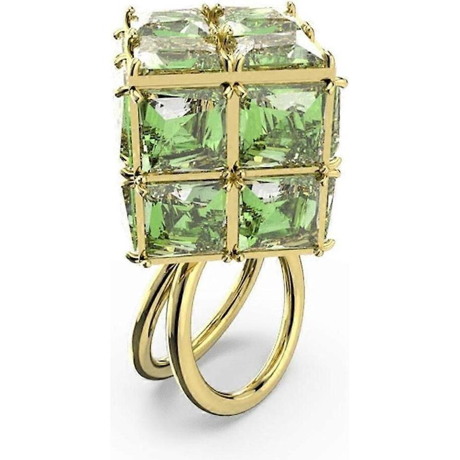 Swarovski, Anello, Curiosa Anello Cocktail Taglio Cuscino Oro Verde, (50)