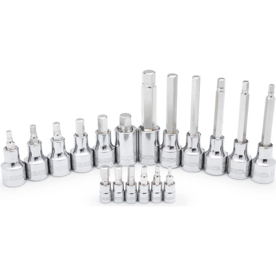 Thumbnail - SATA, Steckschlüssel + Stecknuss, Steckschlüssel Garnitur 1/4"+ 1/2" 18-tlg. INHEX